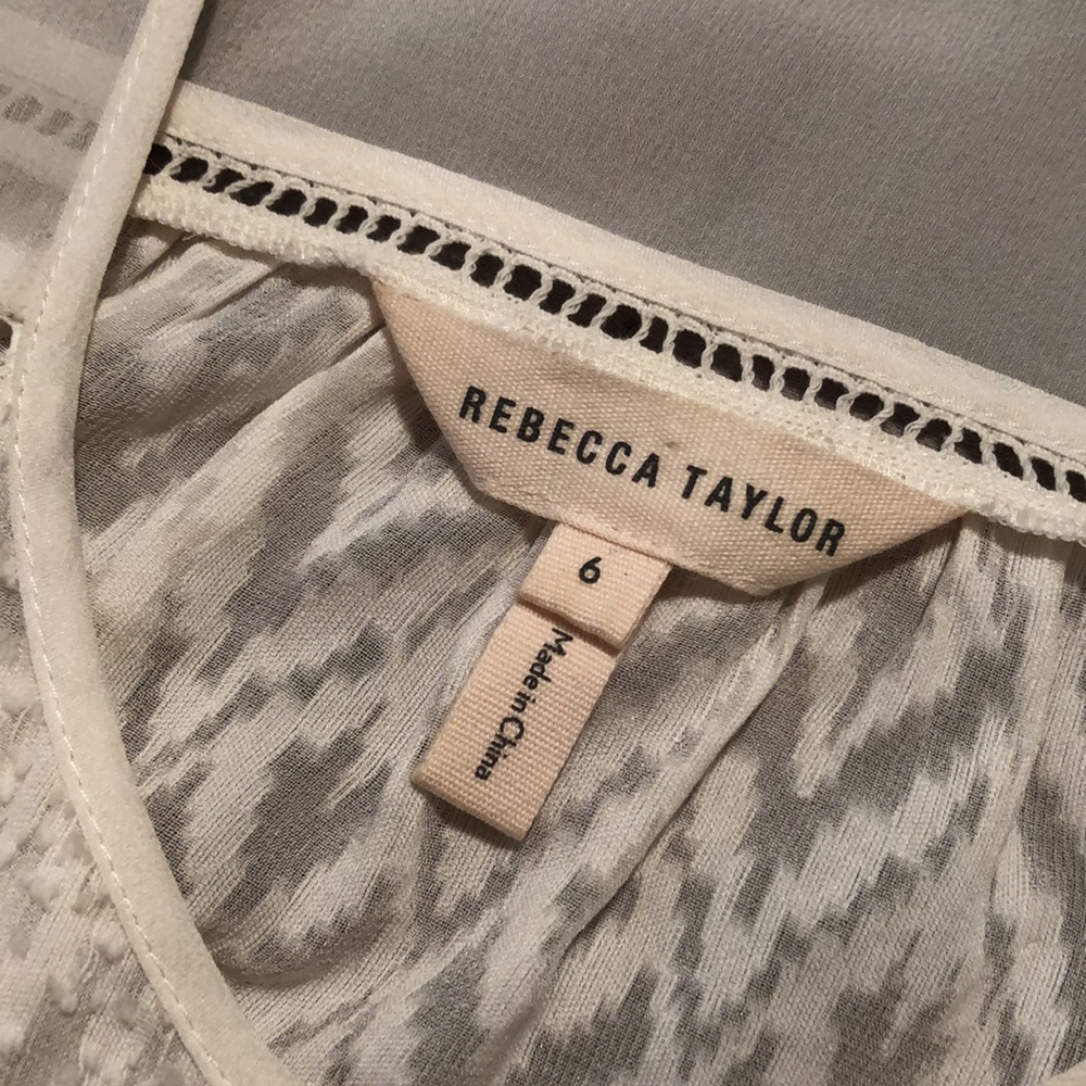 Rebecca Taylor silk, cotton textured blouse - Picture 5 of 15